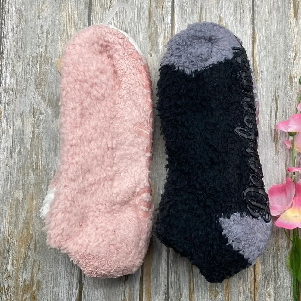 Women’s Dearfoams Ultra Soft Fuzzy Slipper Socks 2, 2-Packs Shoe Size 4-10